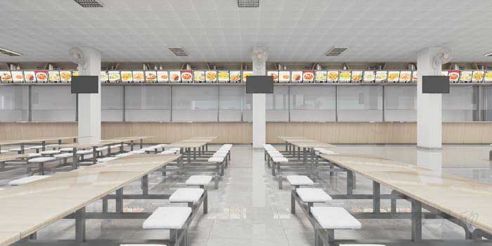 400m2鄭州學(xué)校食堂設(shè)計(jì)效果圖